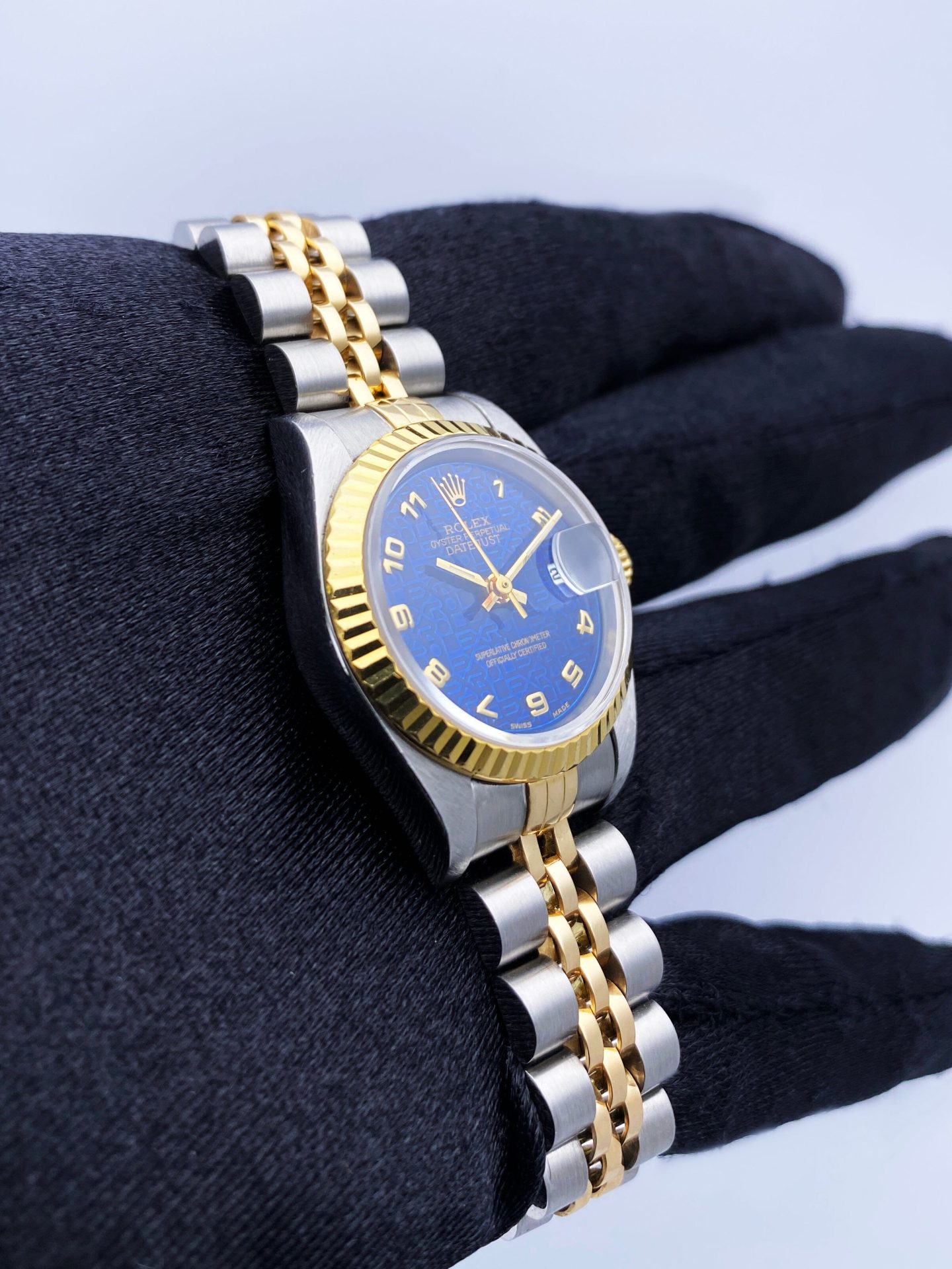 Rolex Datejust 69173 Blue Anniversary Dial Ladies Watch Box Papers