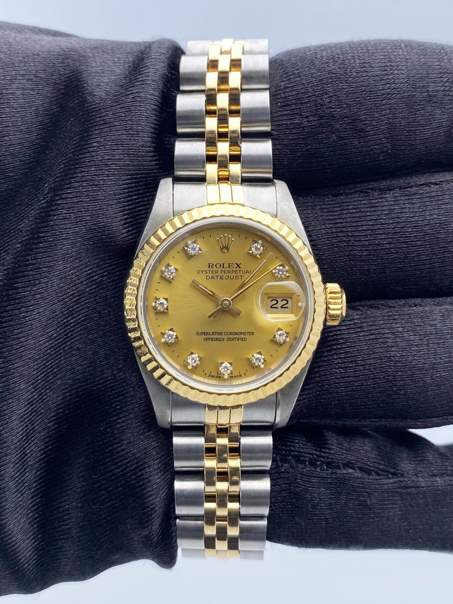 Rolex Datejust 69173 Diamond Champagne Dial Ladies Watch