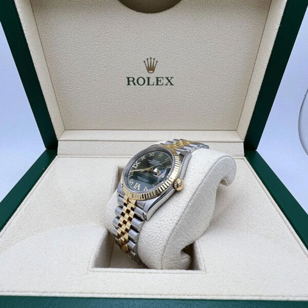 Rolex Datejust 36 126233 VI IX Green Roman Diamond Dial Yellow Gold Steel Jubilee