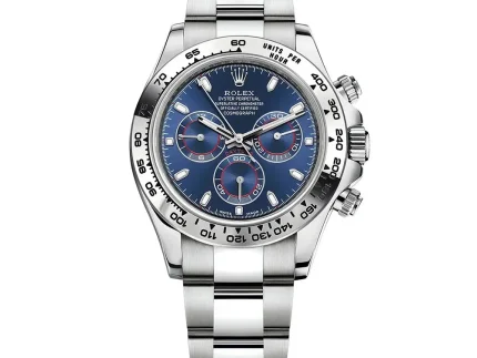 Rolex Cosmograph Daytona White Gold Sunburst Blue Index Dial 116509-0071